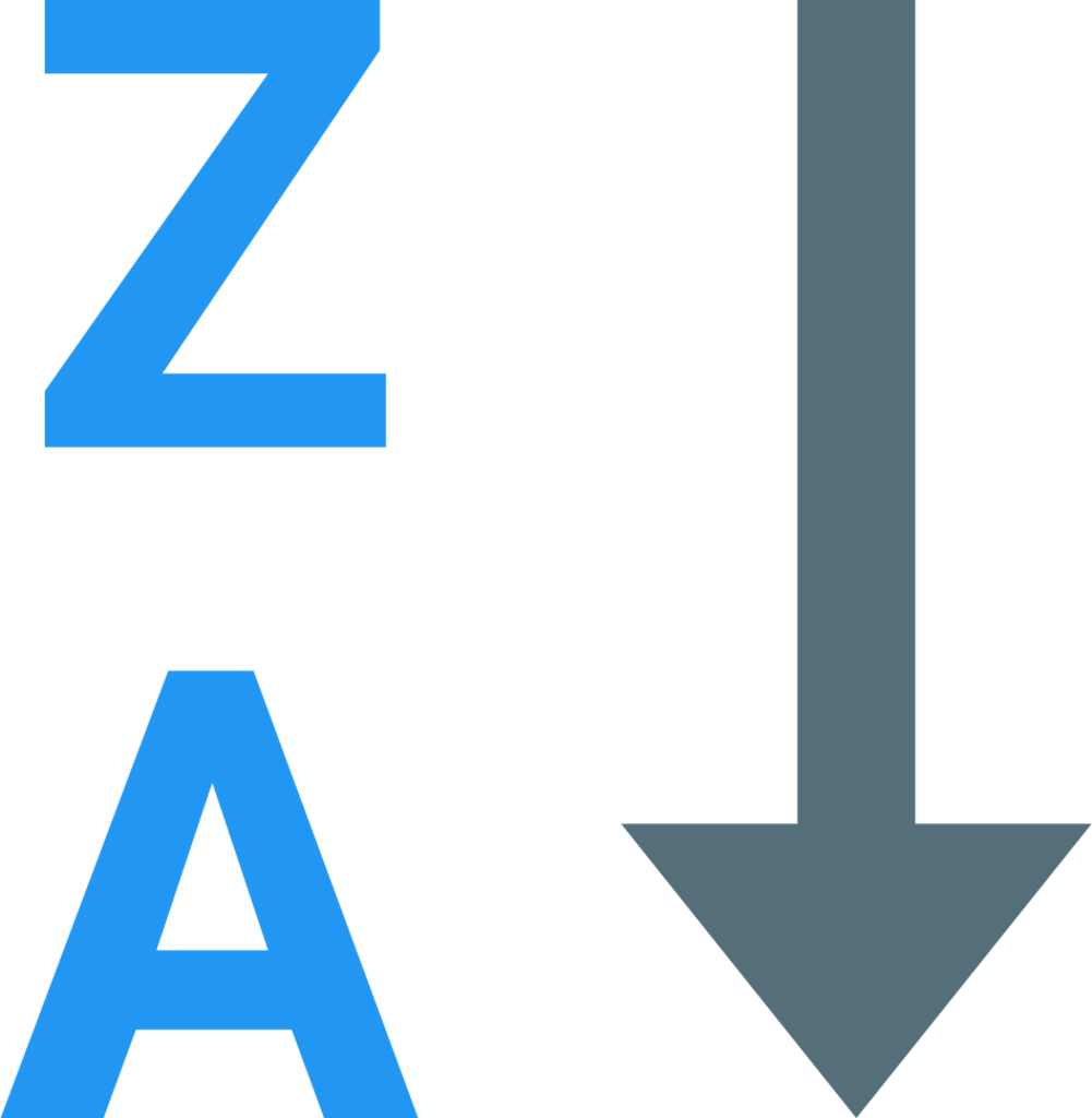 alphabetical sorting za icon