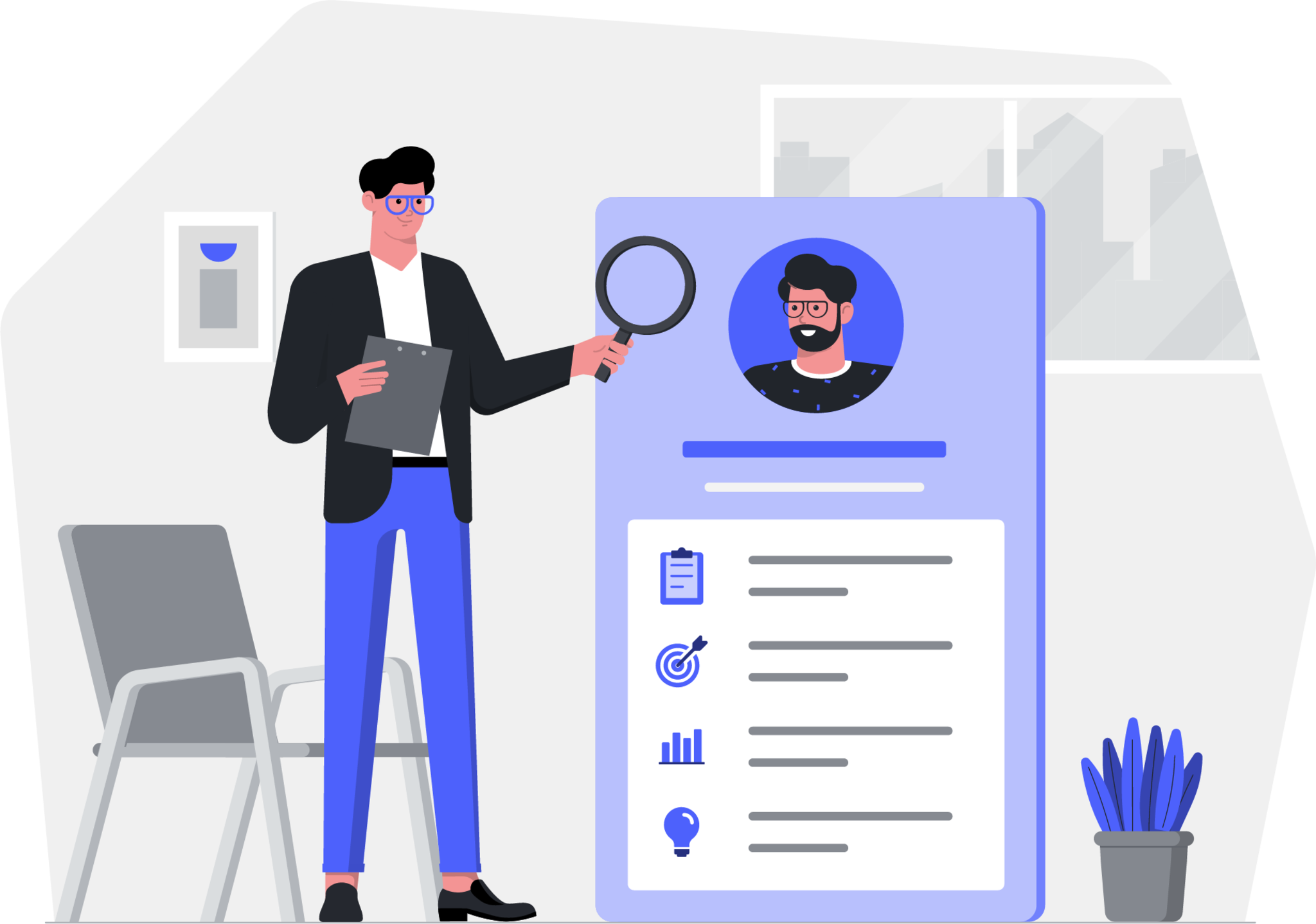 Analyse a candidate's profile illustration