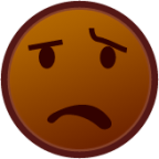 anguished (brown) emoji