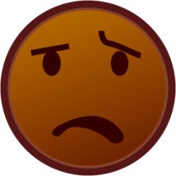 anguished (brown) emoji