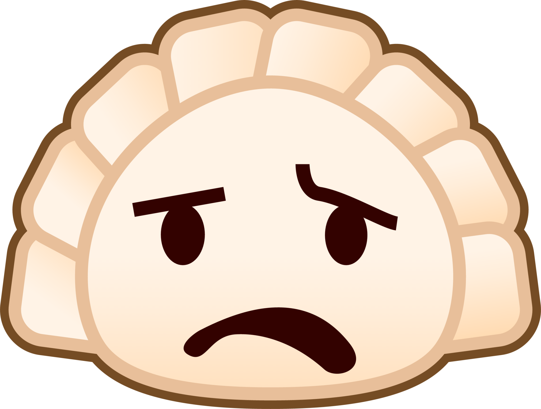 anguished (dumpling) emoji