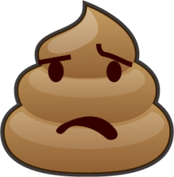 anguished (poop) emoji