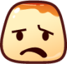 anguished (pudding) emoji