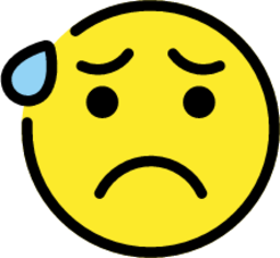 anxious face with sweat emoji