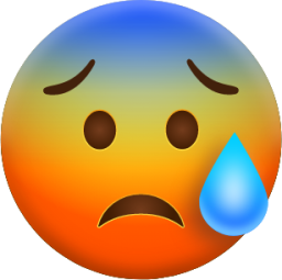 Anxious Face with Sweat emoji