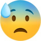 Anxious face with sweat emoji emoji