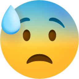 Anxious face with sweat emoji emoji