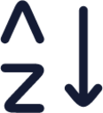 arrange by letters a z icon