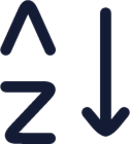 arrange by letters a z icon