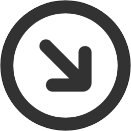 arrow down right circle icon
