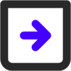 arrow right 3 square icon