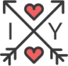 arrows hearts icon