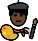 artist: dark skin tone emoji