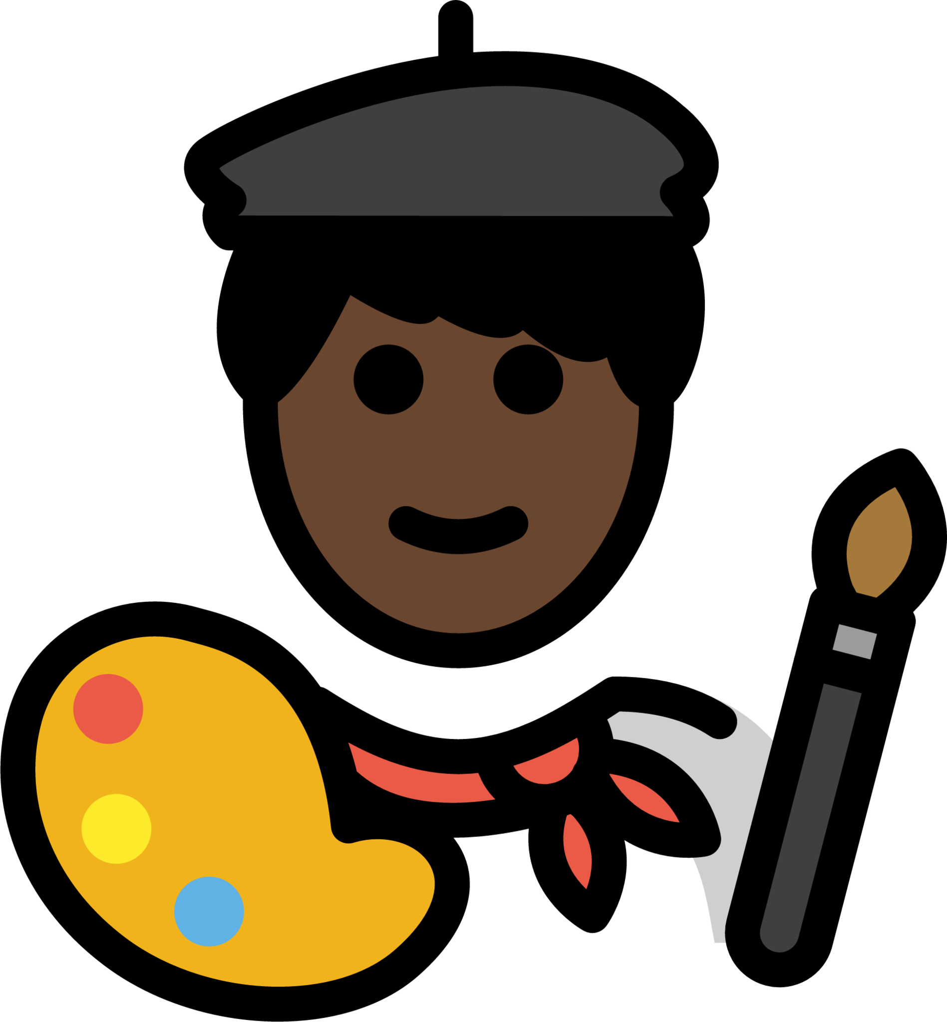 artist: dark skin tone emoji