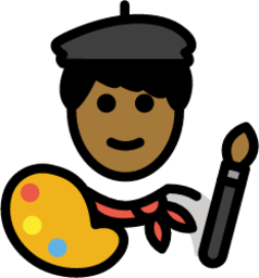 artist: medium-dark skin tone emoji