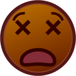 astonished (brown) emoji