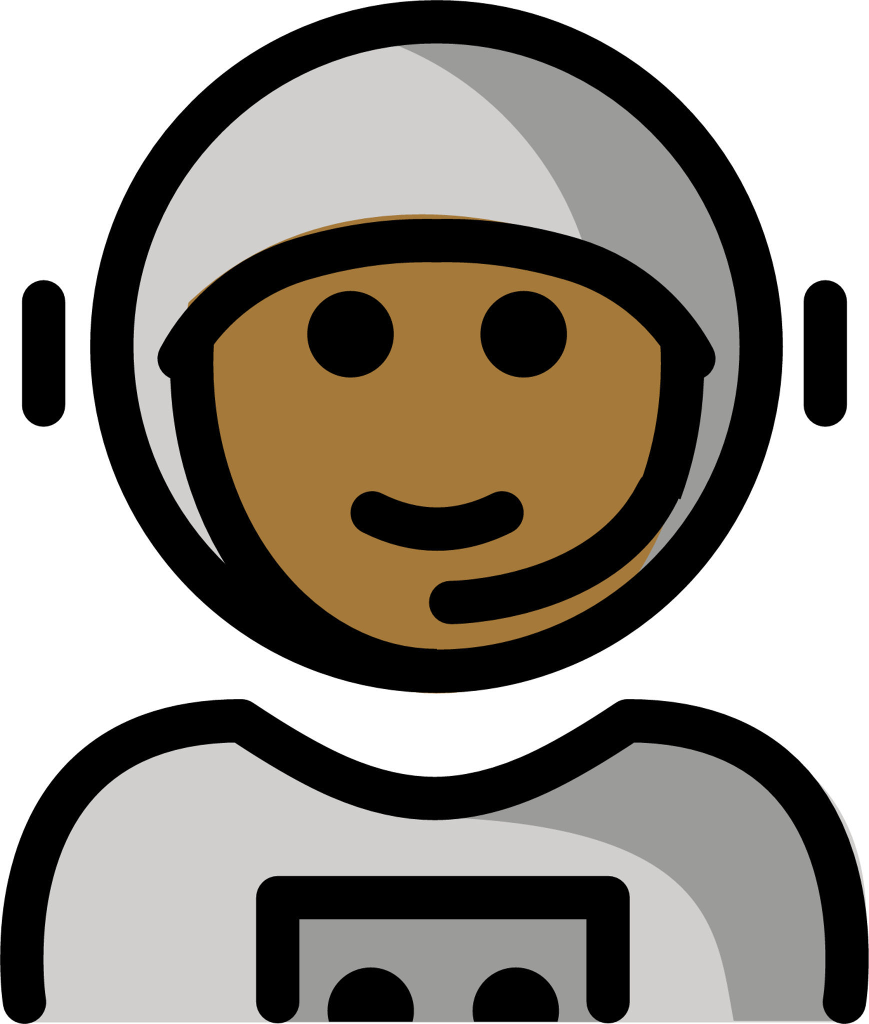 astronaut: medium-dark skin tone emoji