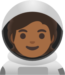 astronaut: medium-dark skin tone emoji
