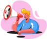 attention announcement megaphone marketing illustration