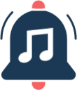 audio melody music 3 notification bell icon