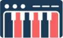 audio melody music piano 45 icon