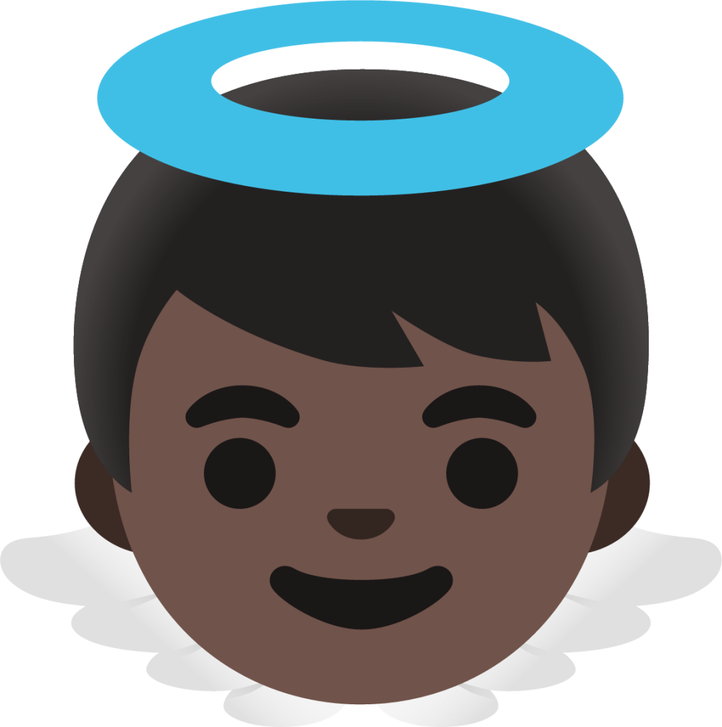 baby angel: dark skin tone emoji