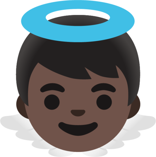 baby angel: dark skin tone emoji