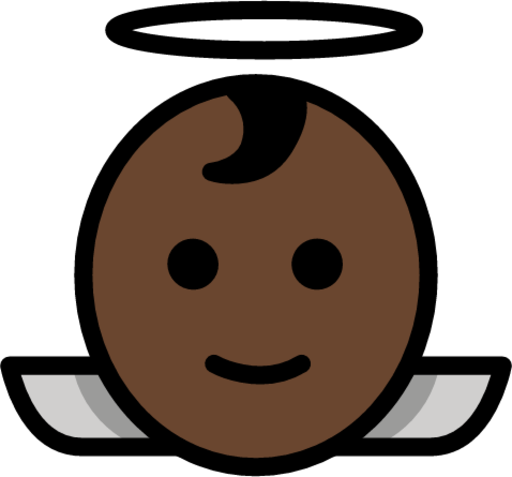 baby angel: dark skin tone emoji