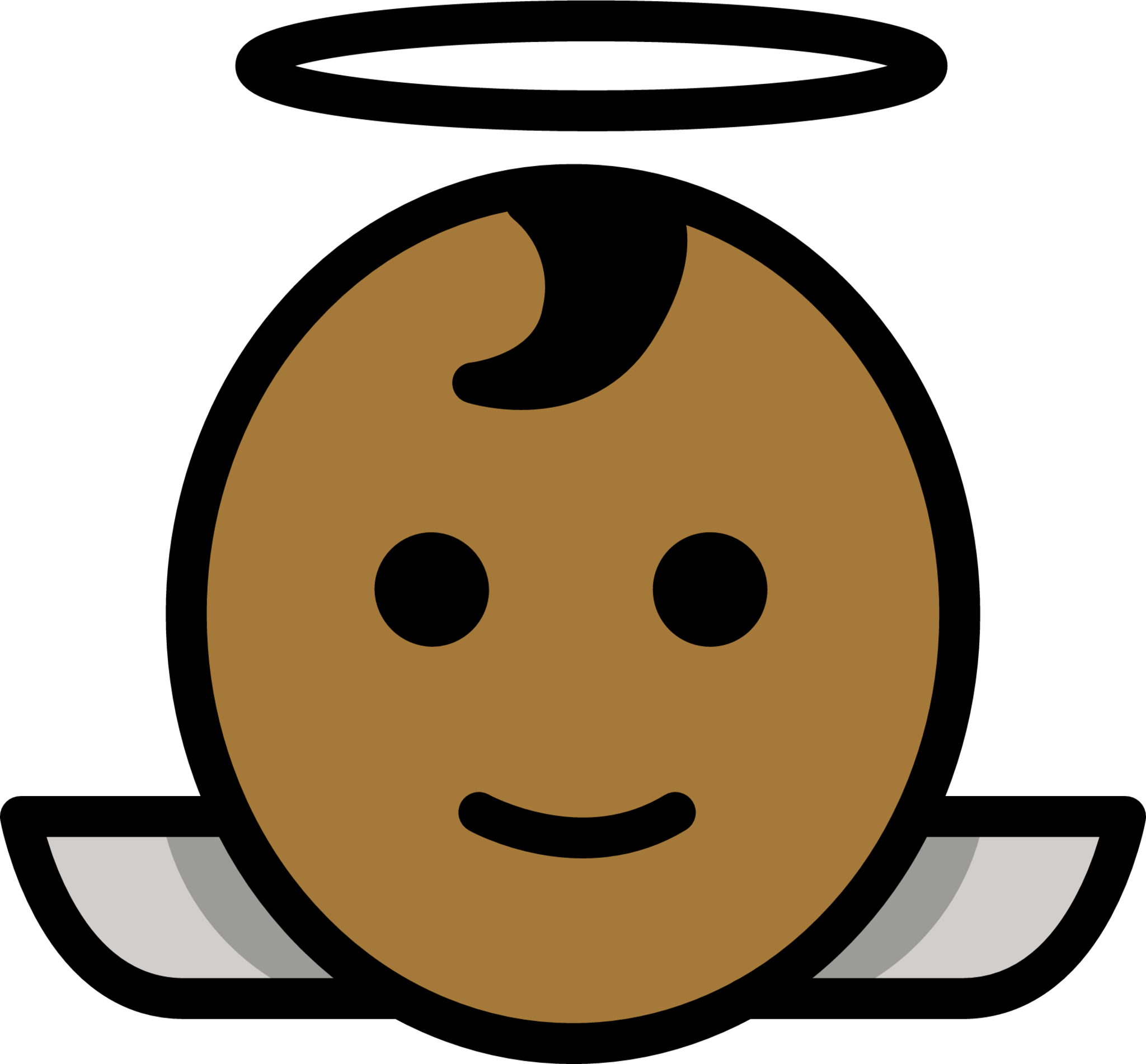 baby angel: medium-dark skin tone emoji