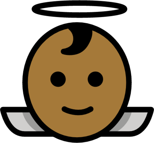 baby angel: medium-dark skin tone emoji