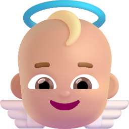 baby angel medium light emoji