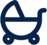 baby carriage line transport icon