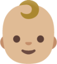 baby: medium-light skin tone emoji