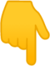 backhand index pointing down emoji