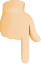 Backhand index pointing down skin 1 emoji emoji