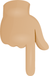 Backhand index pointing down skin 2 emoji emoji