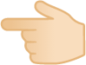 backhand index pointing left: light skin tone emoji