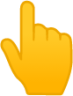 backhand index pointing up emoji