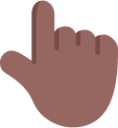 backhand index pointing up medium dark emoji