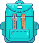 backpack blue rucksack travel canvas illustration