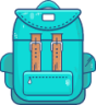 backpack blue rucksack travel canvas illustration
