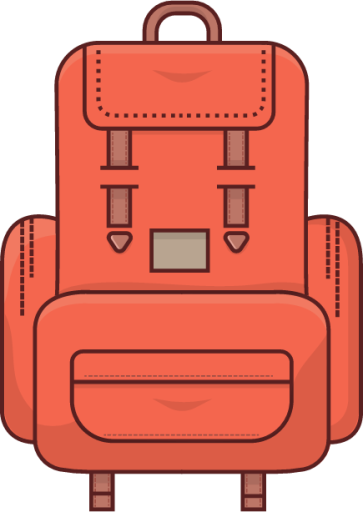 backpack rucksack travel red illustration