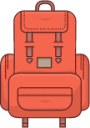 backpack rucksack travel red illustration
