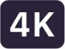 badge 4k fill icon