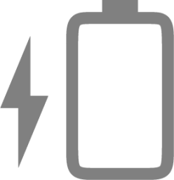 battery empty charging symbolic icon
