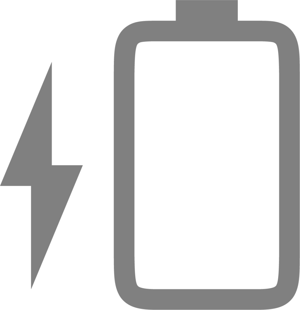 battery empty charging symbolic icon