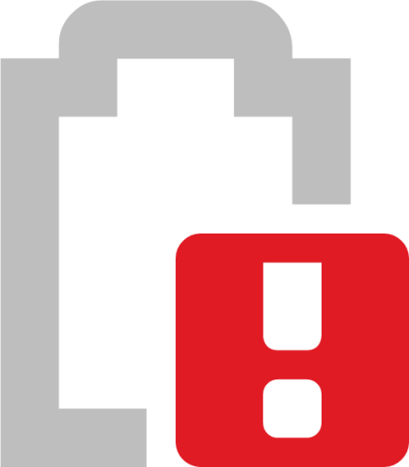 battery level 0 symbolic icon