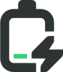 battery level 10 charging symbolic icon