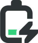 battery level 20 charging symbolic icon