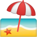 beach with umbrella emoji